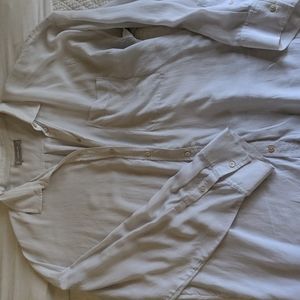 Everlane White Oversized Silk Relaxed Shirt
